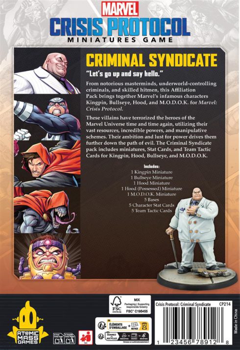 Marvel: Crisis Protocol Criminal Syndicate Affiliation Pack